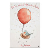 Personalisiertes Kinderzimmer Art - Bird with Red  Poster (Vorderseite)