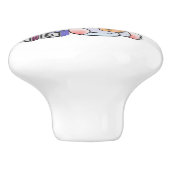 Personalisiertes Kinderzimmer Art - Bunny Keramikknauf (Seitenansicht)