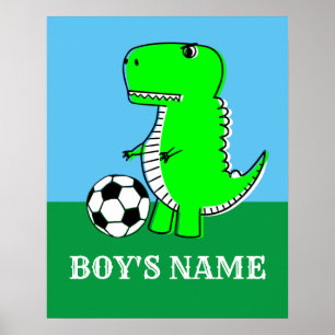 Personalisiertes Kinderzimmer Dino Boys Name Poster