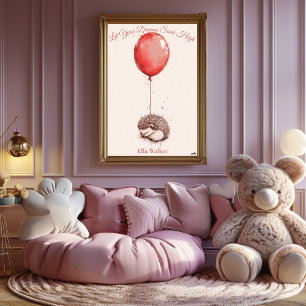 Personalisiertes Kinderzimmer Kunst - Igel & Rot B Poster