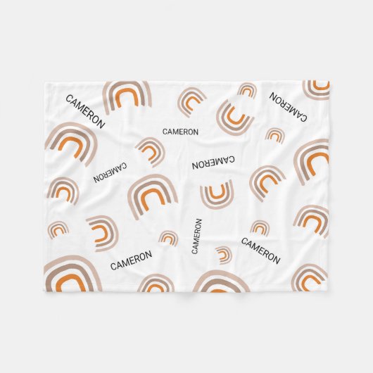 Personalisiertes Kinderzimmer Modernes Rainbow-Bab Fleecedecke (Vorderseite (Horizontal))
