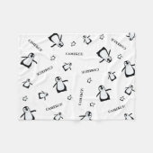 Personalisiertes Kinderzimmer Schwarzweißpinguin Fleecedecke (Vorderseite (Horizontal))