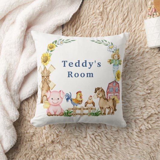 Personalisiertes Kinderzimmer von Nutztieren Kissen (Decke)