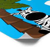 Personalisiertes Kinderzimmer Zebra Jungle Themenp Poster (Ecke)