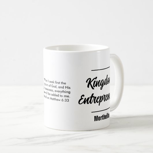 Personalisiertes KINGDOM ENTREPRENEUR Kaffeetasse (VorderseiteRechts)