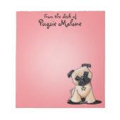 Personalisiertes KiniArt Mops Notepad Notizblock (Vorderseite)