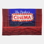 Personalisiertes Kino Kino Familienzimmer Geschirrtuch (Horizontal)