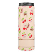 Personalisiertes Kirsch-Dessert-Muster Cute Name Thermosbecher (Rückseite)