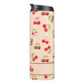 Personalisiertes Kirsch-Dessert-Muster Cute Name Thermosbecher (Nach rechts gedreht)
