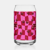 Personalisiertes Kirsch-Gingham Retro Individuelle Dosenglas (Rechts)