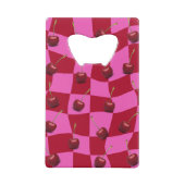 Personalisiertes Kirsch-Gingham Retro Individuelle Geldbeutel Flaschenöffner (Rückseite)