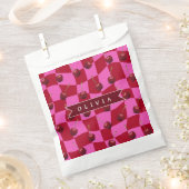 Personalisiertes Kirsch-Gingham Retro Individuelle Geschenktütchen (Ausgeschnitten)