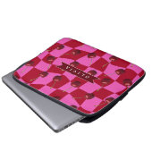 Personalisiertes Kirsch-Gingham Retro Individuelle Laptopschutzhülle (Vorne Knopf)