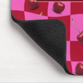 Personalisiertes Kirsch-Gingham Retro Individuelle Mousepad (Ecke)
