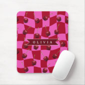 Personalisiertes Kirsch-Gingham Retro Individuelle Mousepad (Mit Mouse)