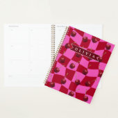 Personalisiertes Kirsch-Gingham Retro Individuelle Planer (Anzeige)