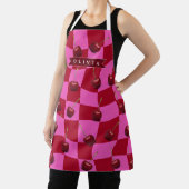 Personalisiertes Kirsch-Gingham Retro Individuelle Schürze (InSitu)