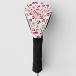 Personalisiertes Kirschblossom und Monogramm Golf Headcover