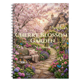 Personalisiertes Kirschblüten-Garten-Spiralnotizbu Notizblock