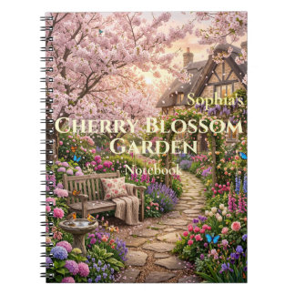 Personalisiertes Kirschblüten-Garten-Spiralnotizbu Notizblock