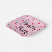 Personalisiertes Kirschgeflecht Muster Rosa Party Pappteller (Gewinkelt)