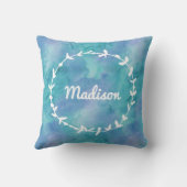 Personalisiertes Kissen in Pink Watercolor (Rückseite)