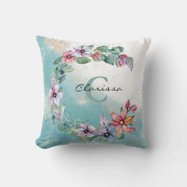 Personalisiertes Kissen mit bläserner Wasserfarbe
