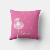 Personalisiertes Kissen mit Löwenzahn rosa (Rückseite)