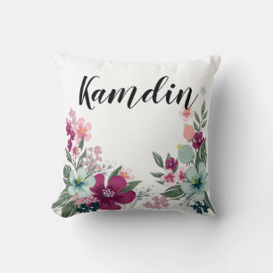 Personalisiertes Kissen Tropische Blume auf Weiß