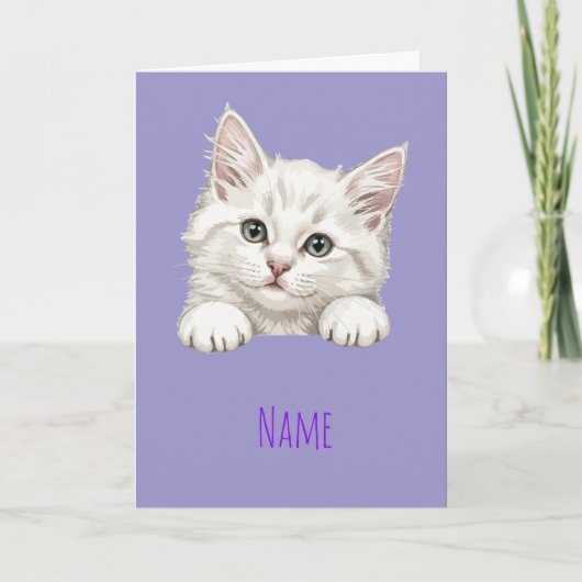 Personalisiertes Kitten-Kunstgeschenk mit individu Karte (Vorderseite)