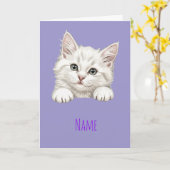 Personalisiertes Kitten-Kunstgeschenk mit individu Karte (Gelbe Blume)