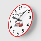 Personalisiertes Klassenzimmer Runde Wanduhr (Winkel)