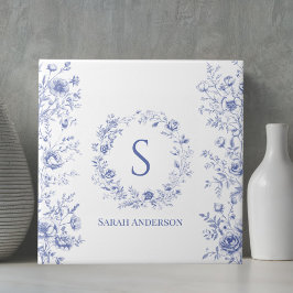 Personalisiertes Klassisches Blau Blumen Blumenmus Fliese