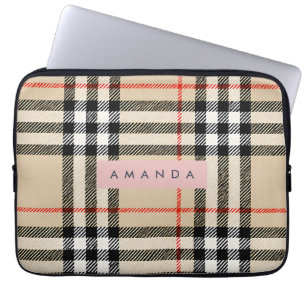 Personalisiertes Klassisches Bräune, Schwarz & Rot Laptopschutzhülle