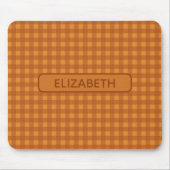 Personalisiertes Klassisches Kürbis Herbst Gingham Mousepad (Vorne)
