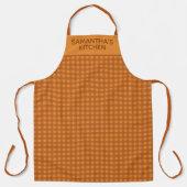 Personalisiertes Klassisches Kürbis Herbst Gingham Schürze (Vorderseite)