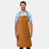 Personalisiertes Klassisches Kürbis Herbst Gingham Schürze (Getragen)