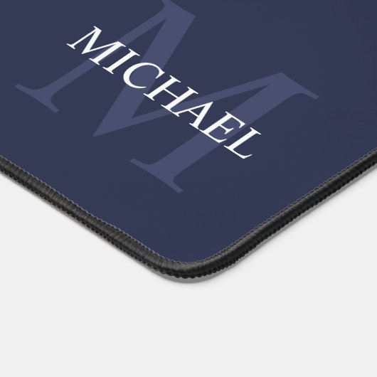 Personalisiertes klassisches Monogramm und Name Schreibtischunterlage (Ecke)