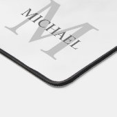 Personalisiertes klassisches Monogramm und Name Schreibtischunterlage (Ecke)