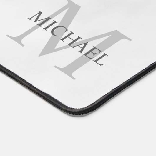 Personalisiertes klassisches Monogramm und Name Schreibtischunterlage (Ecke)
