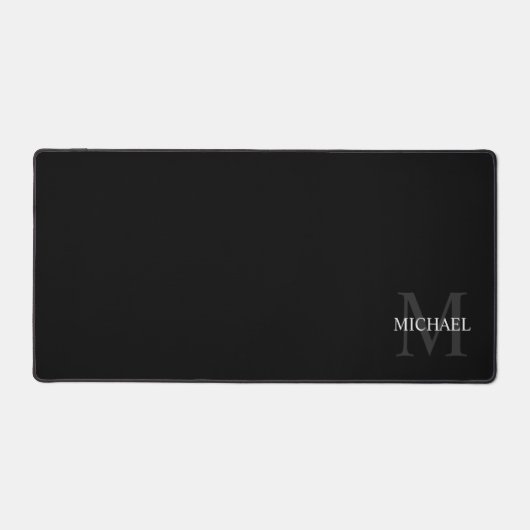 Personalisiertes klassisches Monogramm und Name Schreibtischunterlage (Vorderseite)