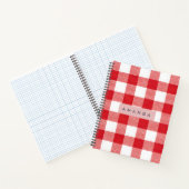 Personalisiertes Klassisches Rotes Gingham-Karo Notizblock (Innenseite)