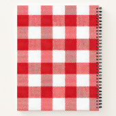 Personalisiertes Klassisches Rotes Gingham-Karo Notizblock (Rückseite)
