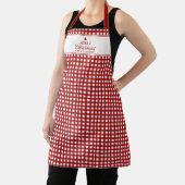 Personalisiertes klassisches rotes Gingham-Weihnac Schürze (InSitu)