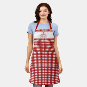 Personalisiertes klassisches rotes Gingham-Weihnac Schürze (Getragen)