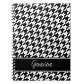 Personalisiertes klassisches Schwarz-Weiß-Hahnentr Notizblock (Vorderseite)