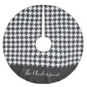 Personalisiertes klassisches Schwarz-Weiß-Hahnentr Polyester Weihnachtsbaumdecke (Vorderseite)