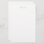Personalisiertes klassisches Script Alexander Gold Briefpapier (Vorne/Hinten)