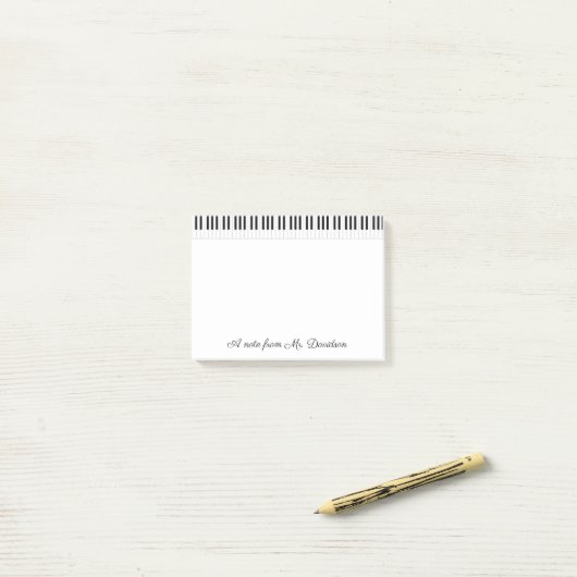Personalisiertes Klavier befestigt Instrumente Post-it Klebezettel (Auf Schreibtisch)