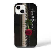 Personalisiertes Klavier mit einer roten Rose - ro